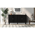 Elegant Four-Door Sideboard with Wavy Pattern Doors