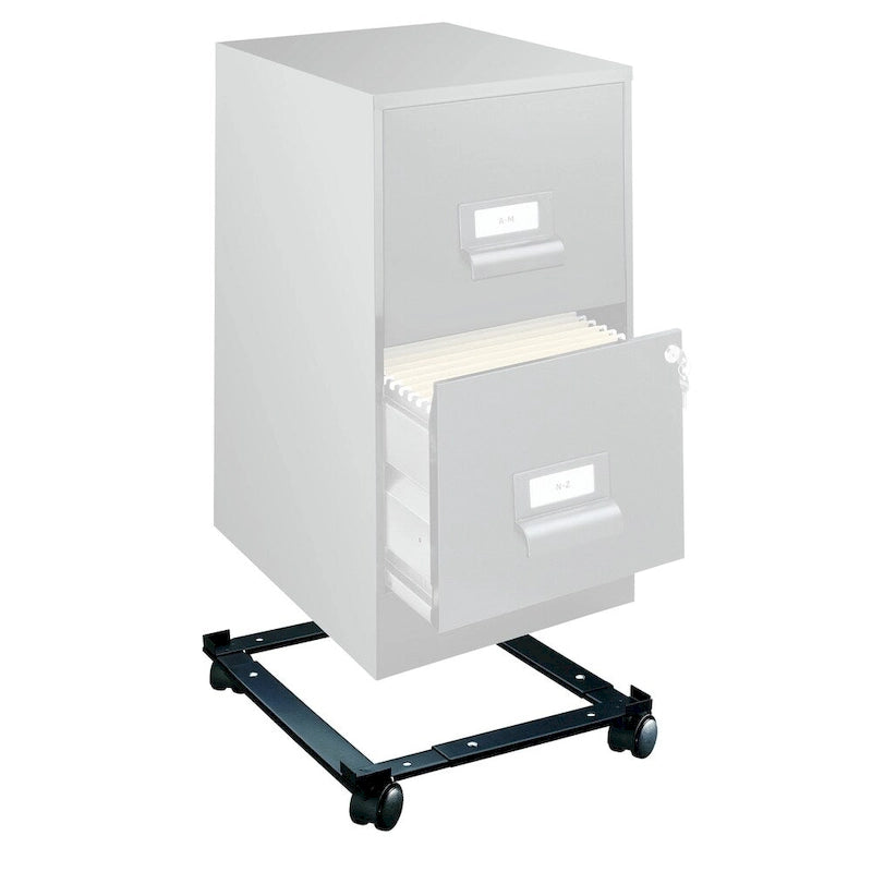 Black Adjustable Rolling File Caddy for Vertical Metal Cabinets
