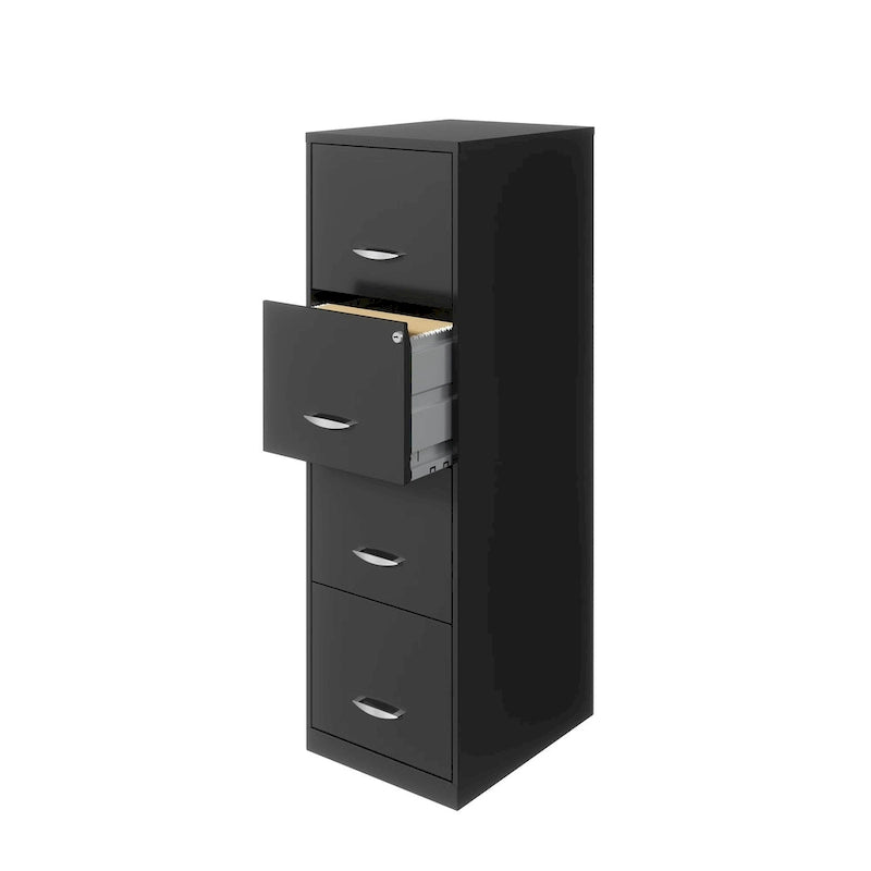 Charcoal 18-Inch-Deep Metal File Cabinet with 4 Drawers