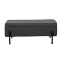 Upholstered Storage Bench with Flip-Top Lid and Metal Base