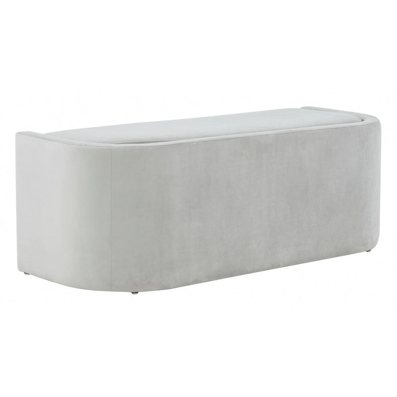 Curved Velvet Upholstered Bench with Wraparound Silhouette
