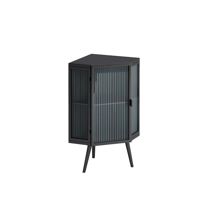 31.5 in. H Metal Floor Corner Cabinet with Adjustable Shelf