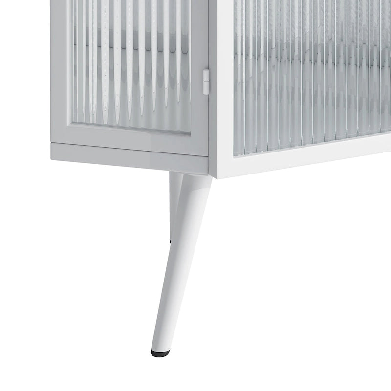 31.5 in. H Metal Floor Corner Cabinet with Adjustable Shelf