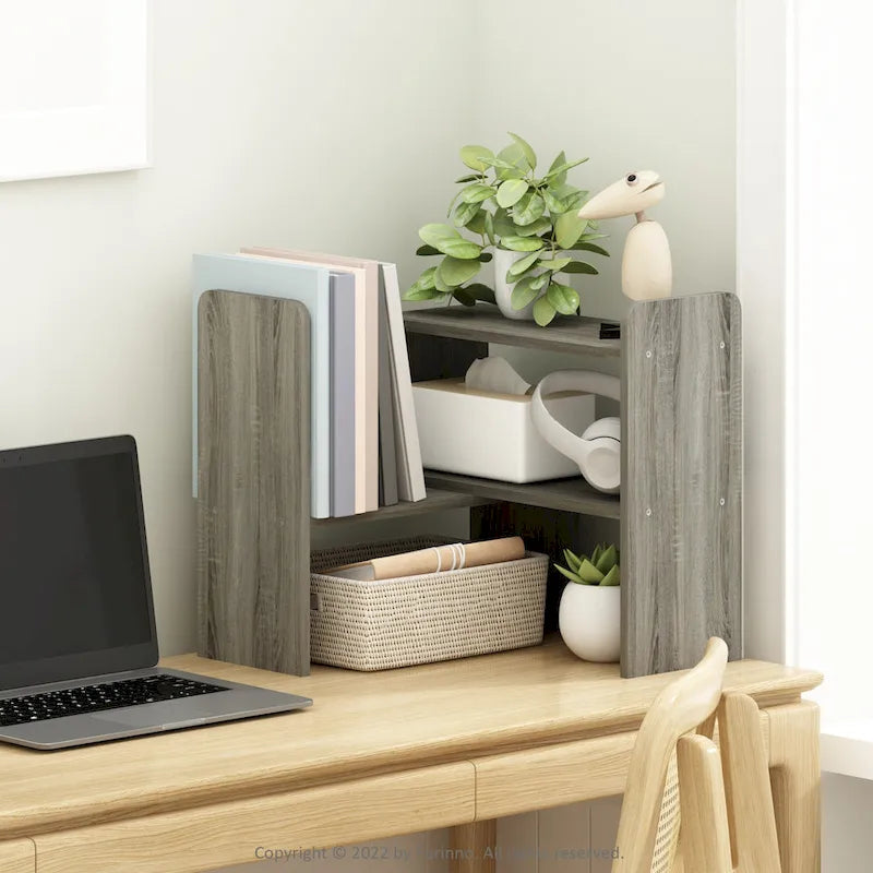 Desktop Organizer Bookshelf for Books and Office Supplies
