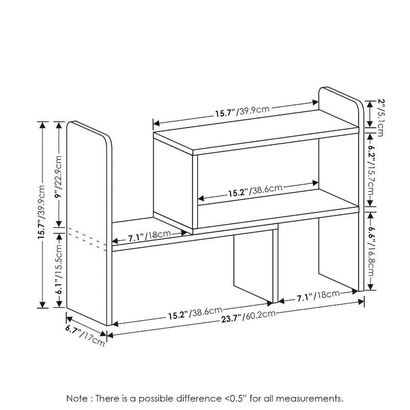 Desktop Organizer Bookshelf for Books and Office Supplies