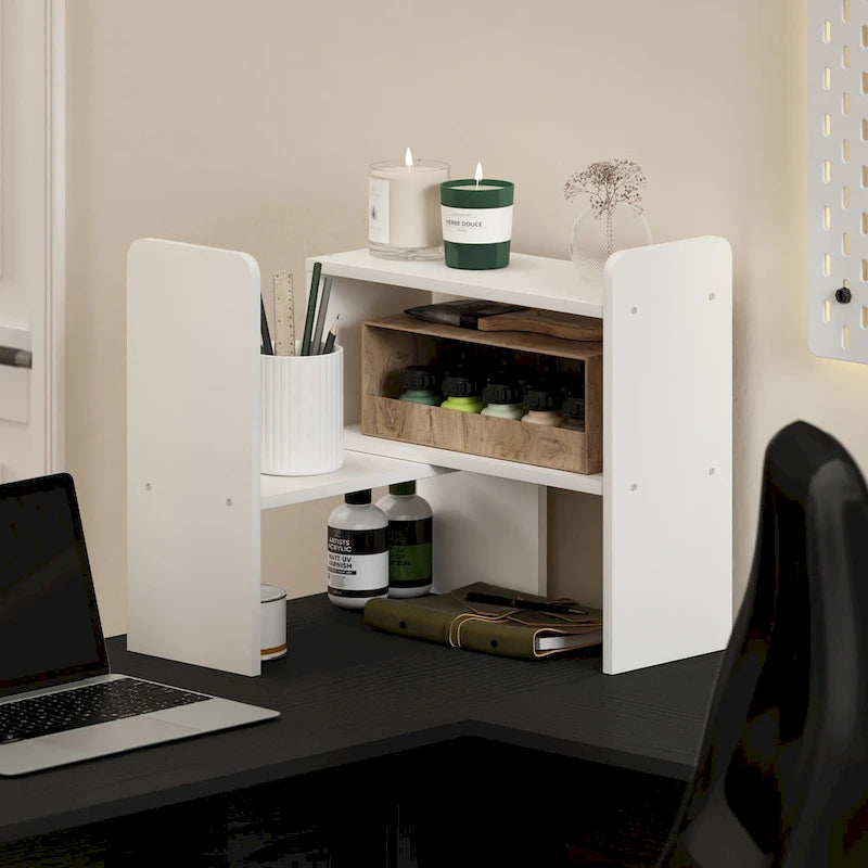 Desktop Organizer Bookshelf for Books and Office Supplies