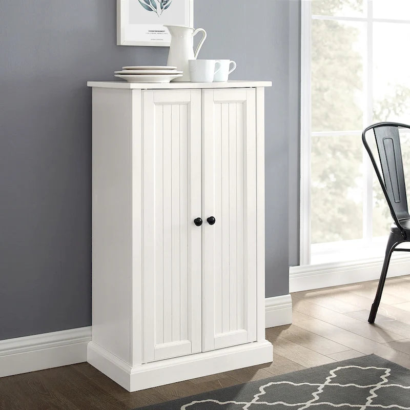 Crosley Seaside Distressed White Accent Cabinet