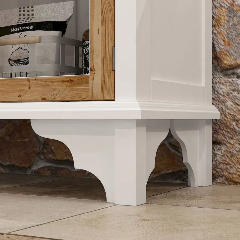 Wooden Carved Bathroom Cabinet Accent Cabinet Sideboard Acrylic Glass