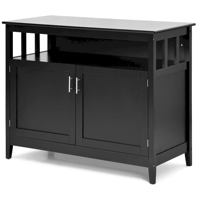 Modern Wooden Kitchen Storage Cabinet -Black - 44.9 x 20.1 x 35.8 (L x W x H)