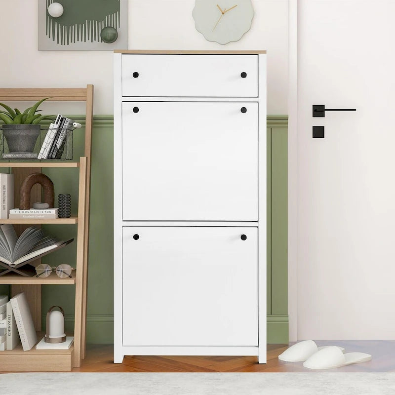 Modern Minimalist Design Wooden Shoe Storage Cabinet