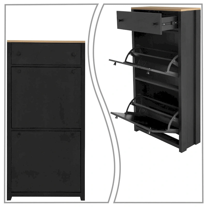 Modern Minimalist Design Wooden Shoe Storage Cabinet