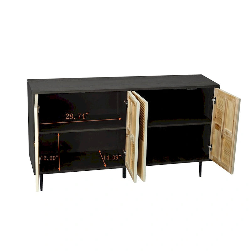 Elegant Vintage 4-Door Cabinet