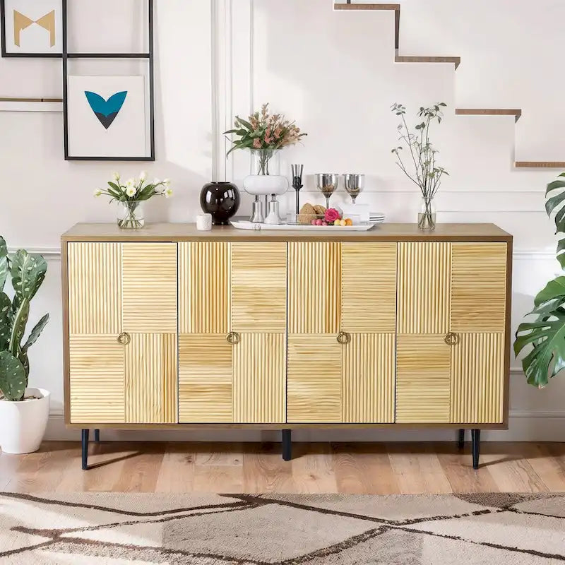 Elegant Vintage 4-Door Cabinet