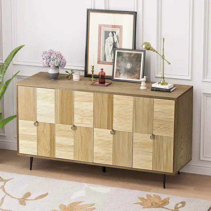 Elegant Vintage 4-Door Cabinet