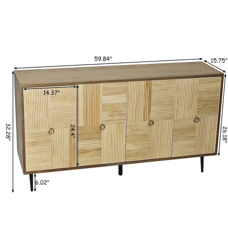 Elegant Vintage 4-Door Cabinet