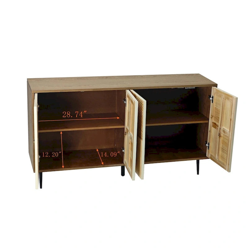 Elegant Vintage 4-Door Cabinet