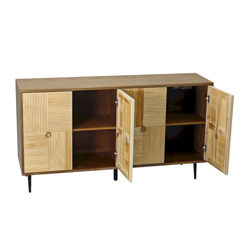 Elegant Vintage 4-Door Cabinet