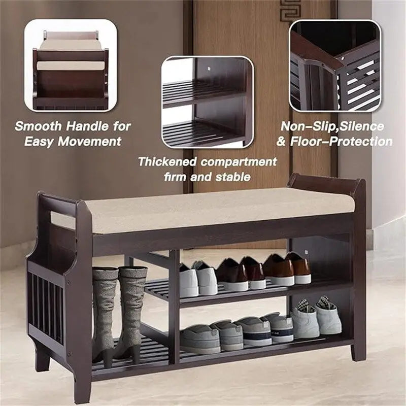 Shoe Rack Bench 2-Tier - 11.7D x 39W x 19.5H