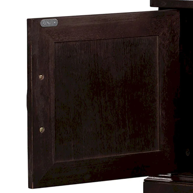 Vintage Chic Wooden Storage Bench with Removable Foam-Filled Velvet Seat Cushion