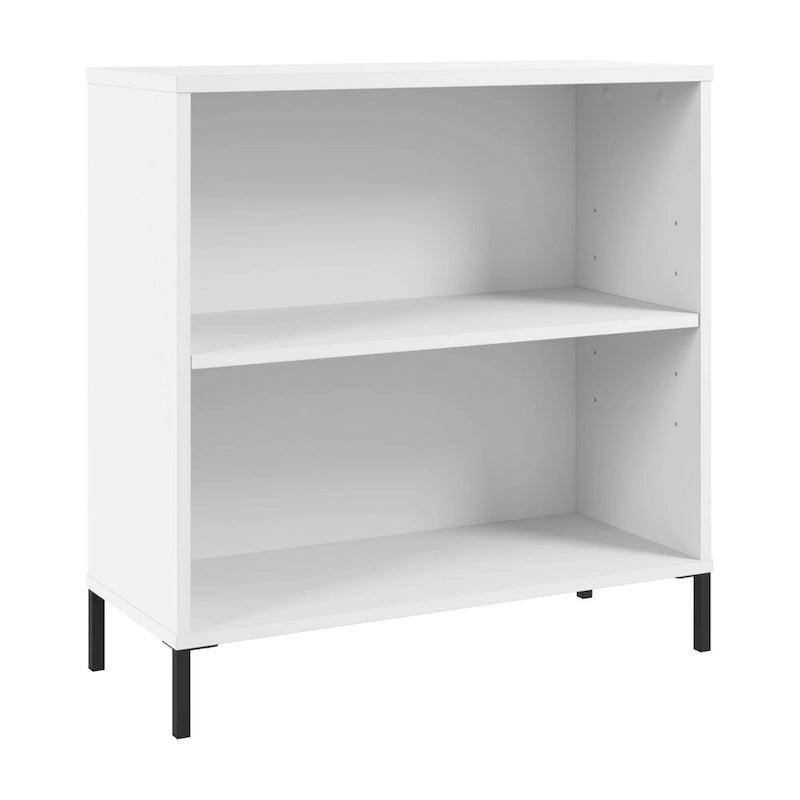 2-Shelf Bookcase with Adjustable Shelf and Steel Feet
