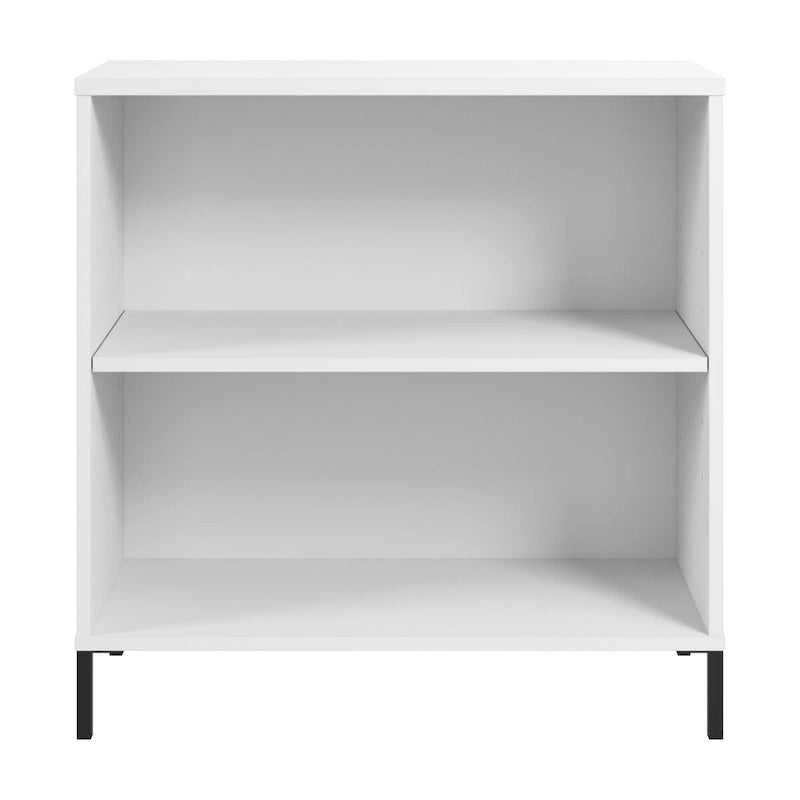 2-Shelf Bookcase with Adjustable Shelf and Steel Feet