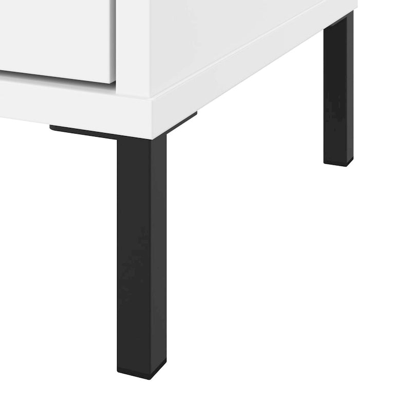 2-Shelf Bookcase with Adjustable Shelf and Steel Feet