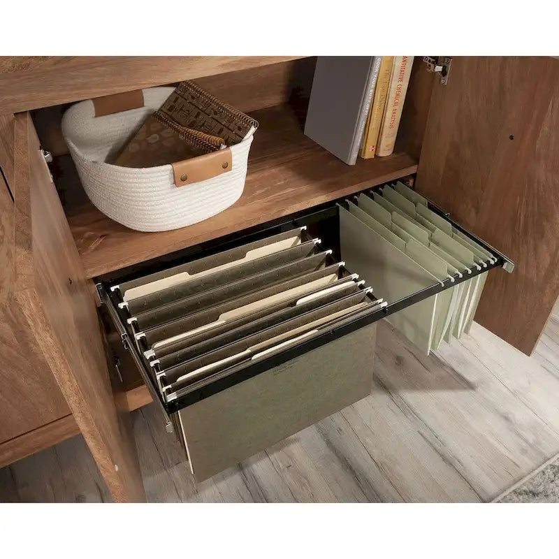 Office Storage Credenza with Printer Shelf and Hanging File Storage
