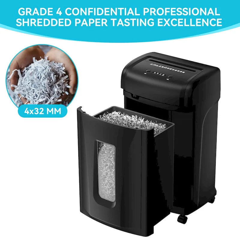 Paper Shredder Cross Cut Paper Cutter Heavy Duty Low Noise Large Capacity