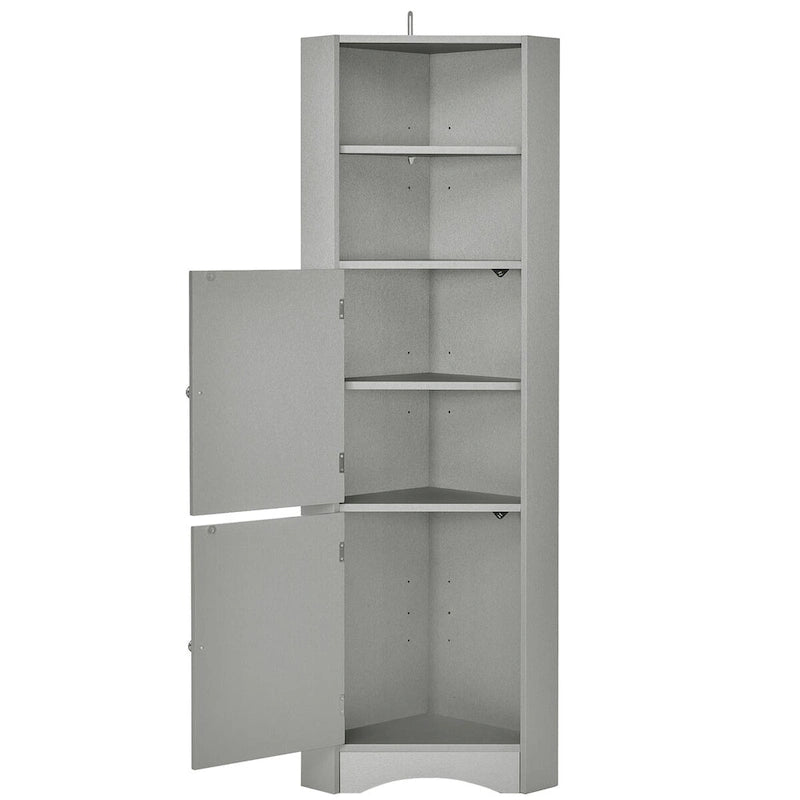 Bathroom Corner Cabinet with Doors and Adjustable Shelves