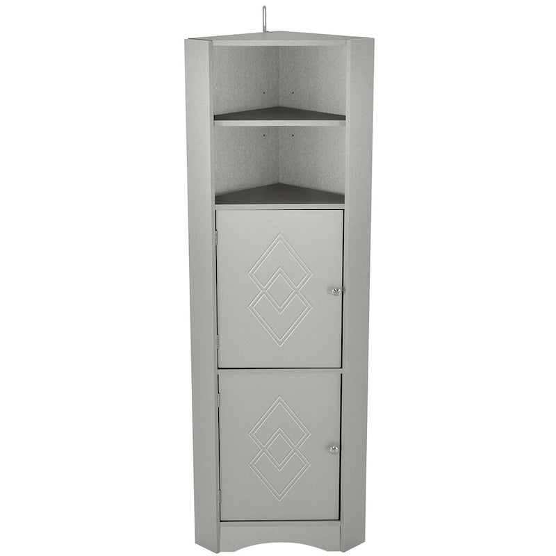Bathroom Corner Cabinet with Doors and Adjustable Shelves