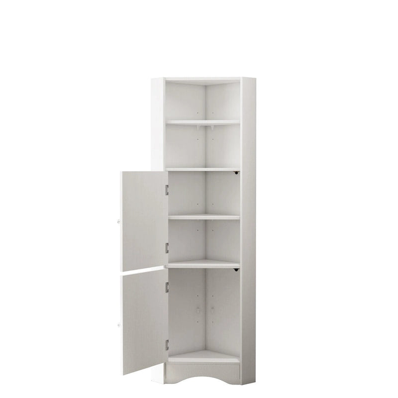 Bathroom Corner Cabinet with Doors and Adjustable Shelves