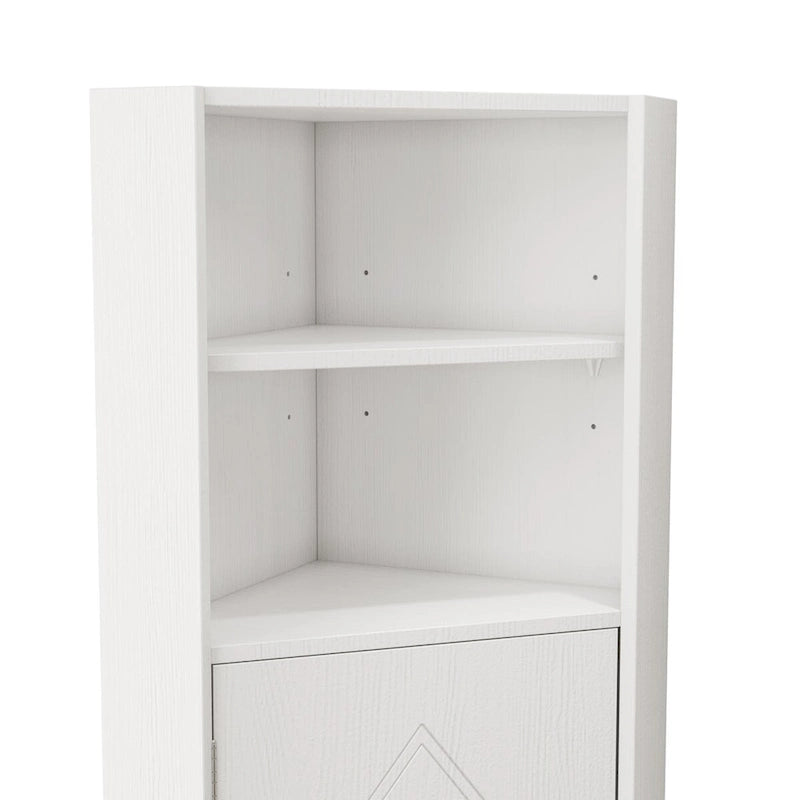 Bathroom Corner Cabinet with Doors and Adjustable Shelves