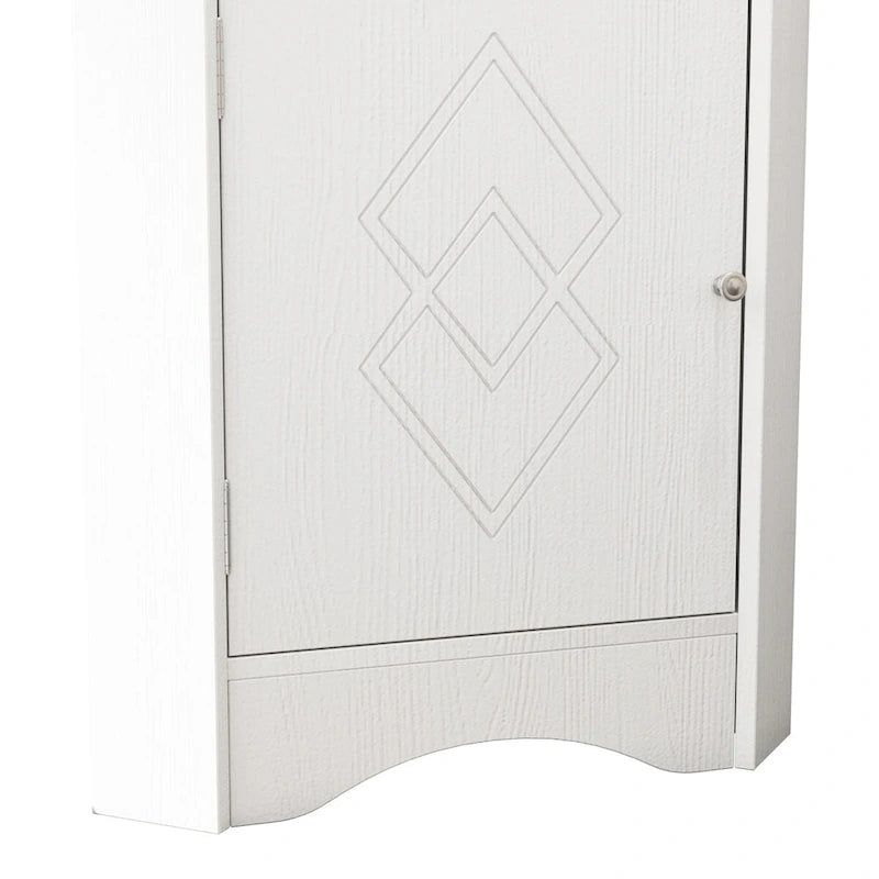 Bathroom Corner Cabinet with Doors and Adjustable Shelves