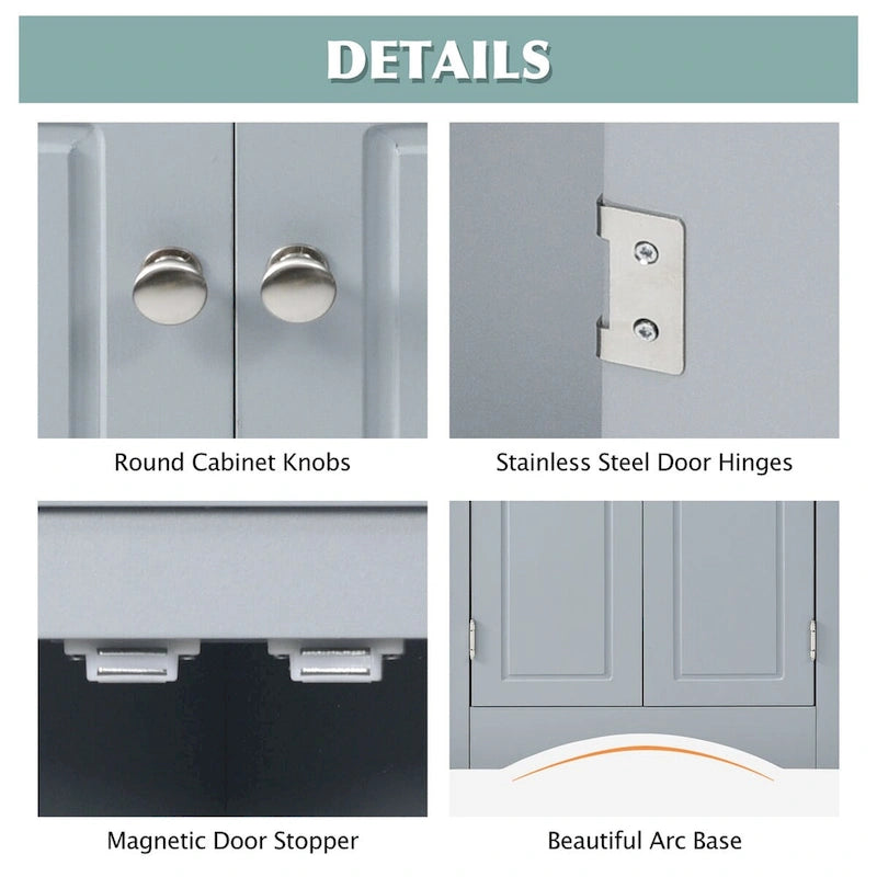Triangle Bathroom Storage Cabinet with Adjustable Shelves,Freestanding Floor Cabinet