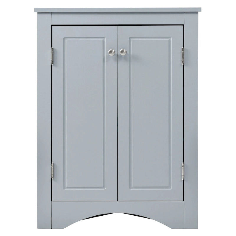 Triangle Bathroom Storage Cabinet with Adjustable Shelves,Freestanding Floor Cabinet