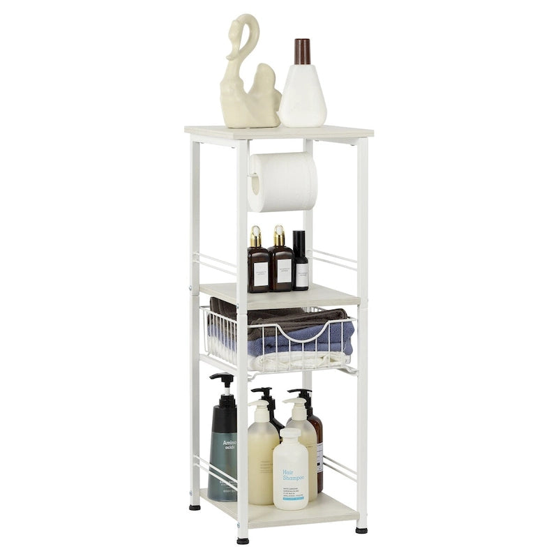 Freestanding Bathroom Shelf with Drawer